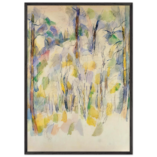 In the Woods N1 - Paul Cezanne 70x100 cm / 28x40 inches Framed Art Print – Black Wooden Frame