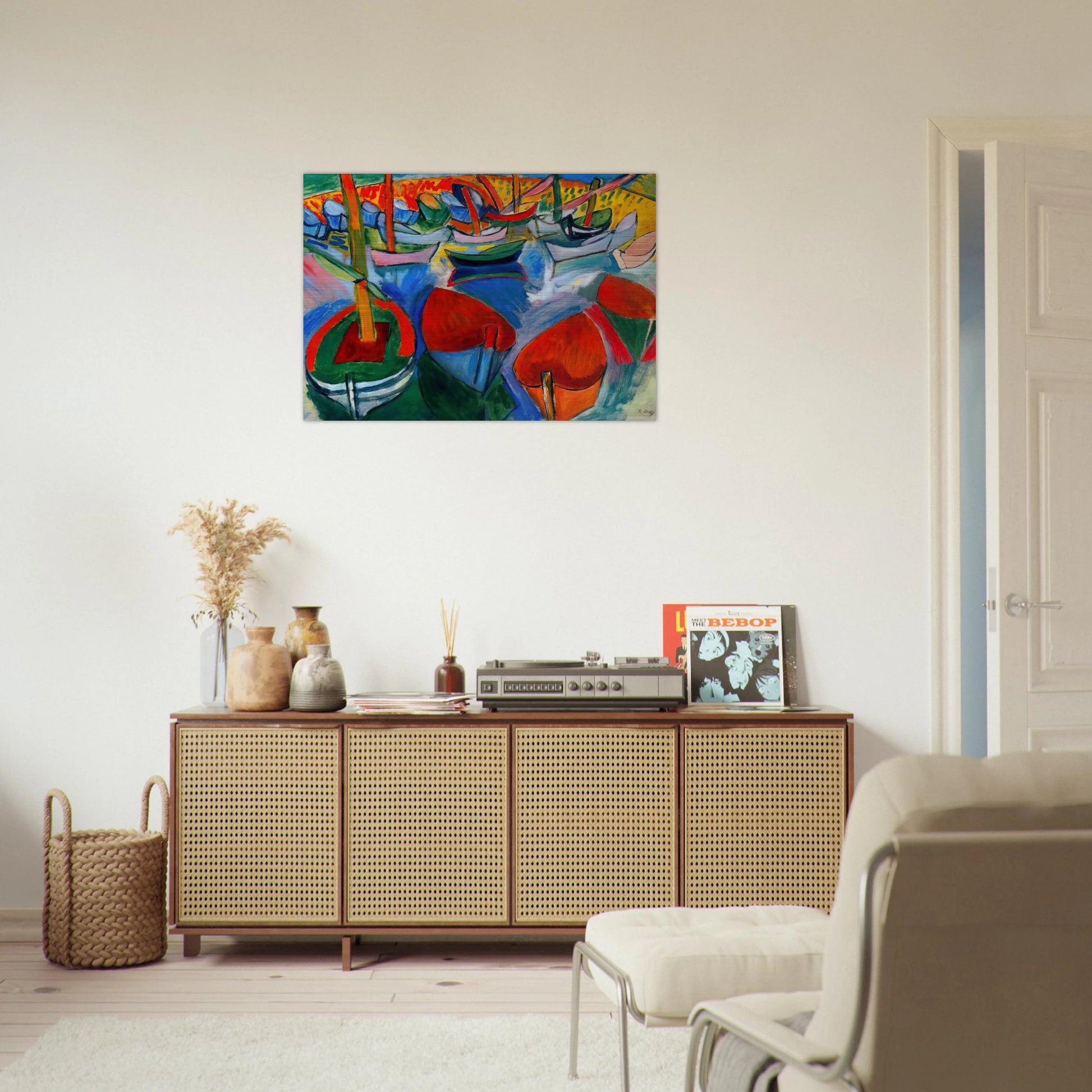 BOATS AT MARTIGUES 1908 - Raoul Dufy Brushed Aluminum Print - 70x100 cm / 28x40 inches | Raoul Dufy Aluminum Print | Raoul Dufy Prints