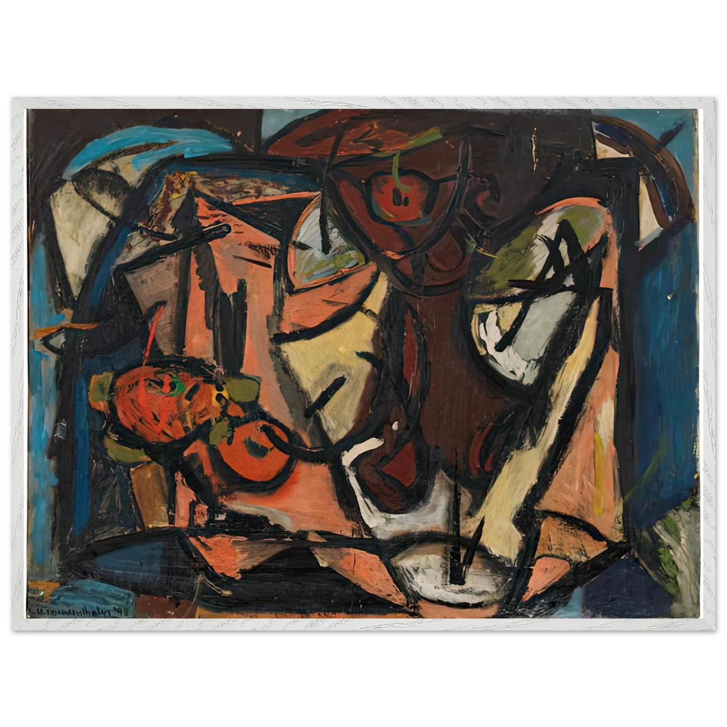 Helen Frankenthaler - Still Life, 1948- Wall Art - 60x80 cm / 24x32 inches - Premium Wooden Framed Poster With Fine Art Paper-canvas - White frame