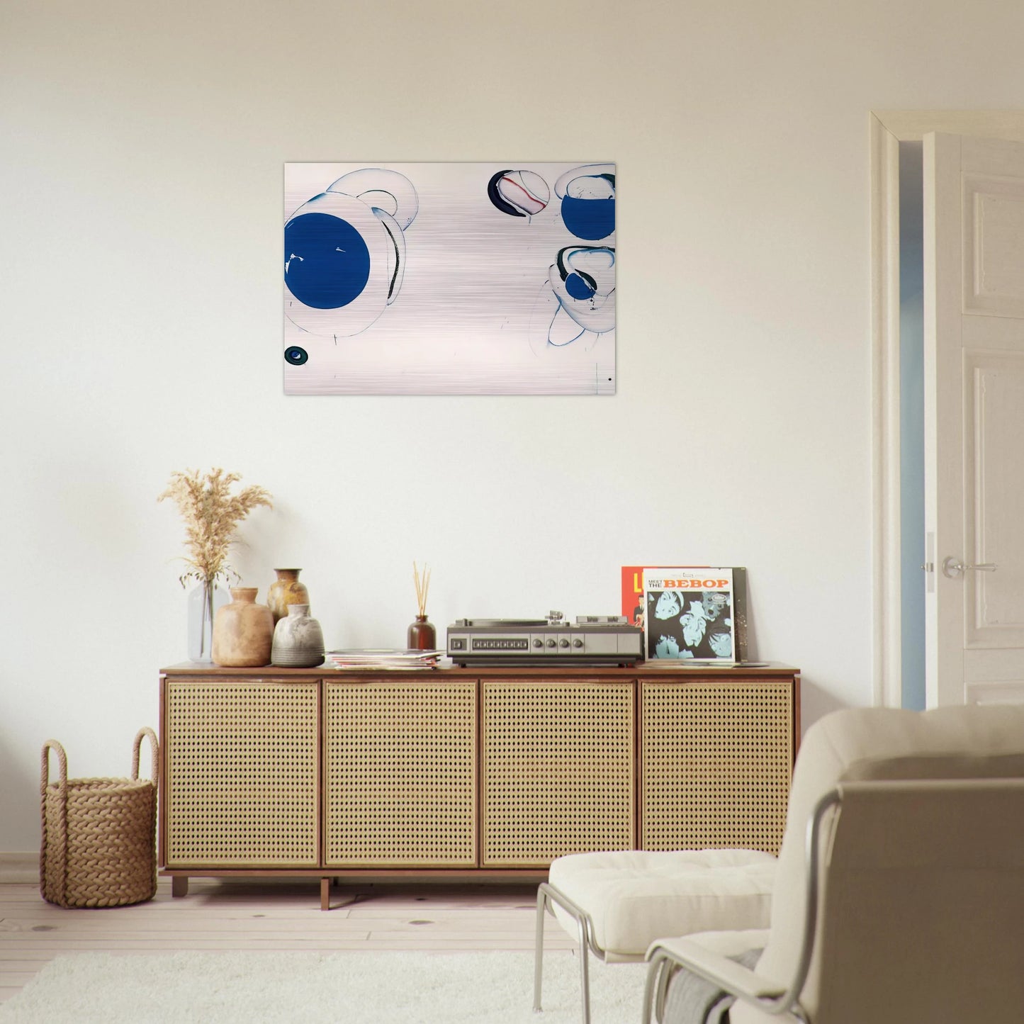 Blue Balls VIII - Sam Francis Brushed Aluminum Print - 70x100 cm / 28x40 inches | Sam Francis Aluminum Print | Sam Francis Prints