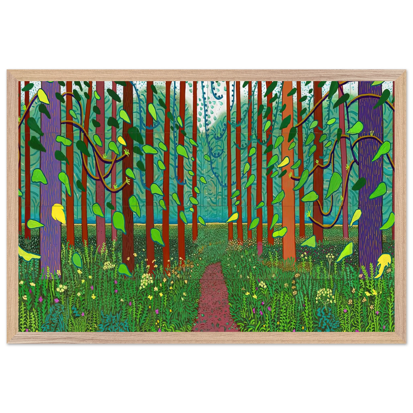 David Hockney - David Hockney Wall art - 45x60 cm / 18x24 inches - Premium Wooden Framed Poster With Fine Art Paper-canvas - White frame