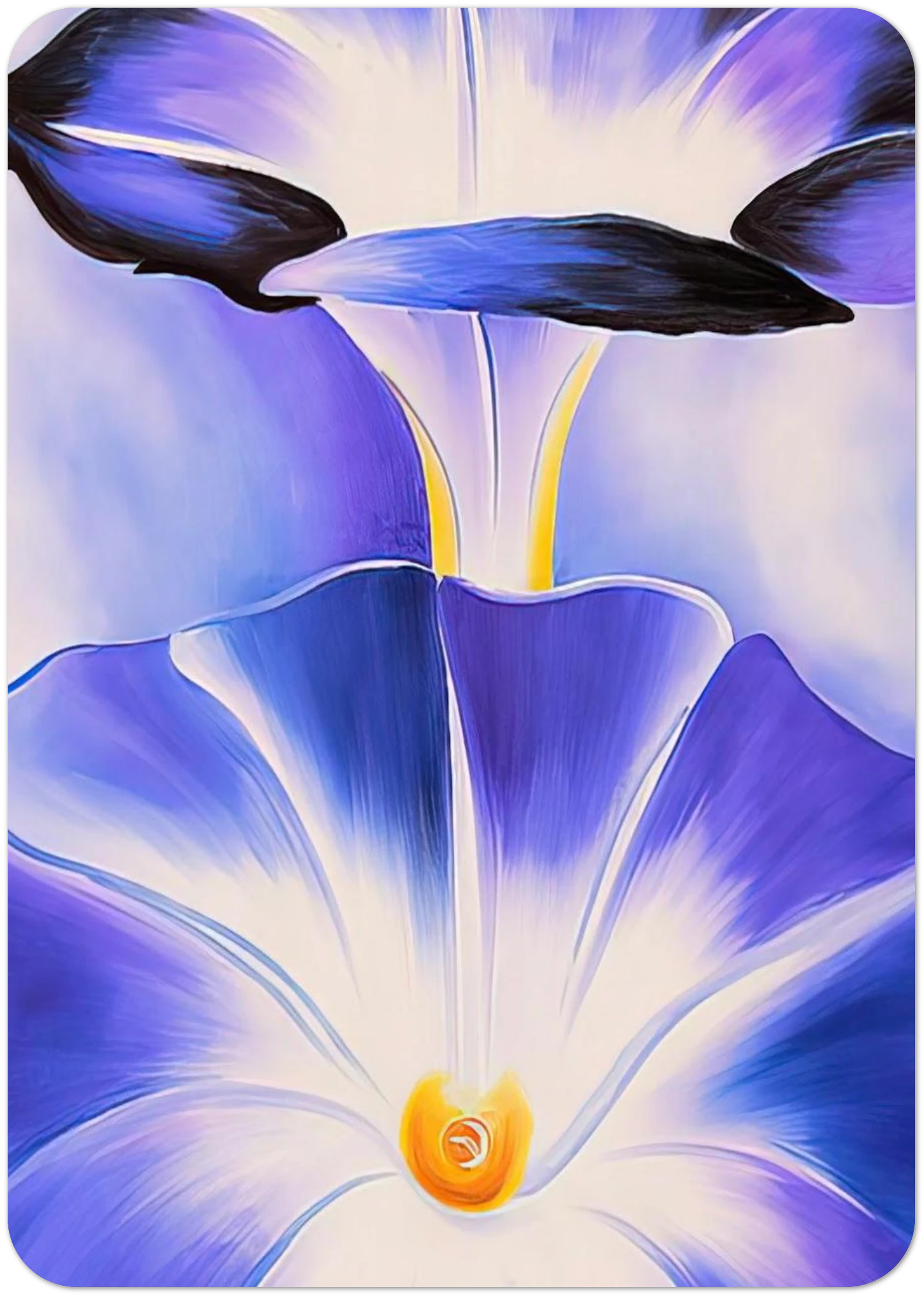 Blue Morning Glories By Georgia O'Keeffe Pack of 10 Post Cards | Georgia O'Keeffe Post Cards | A6 (10.5 x 14.8 cm) - 4.1 x 5.8 inches