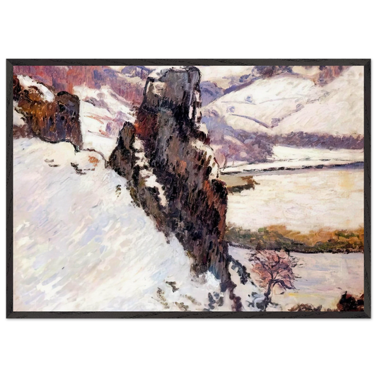 Creuse under the snow - 1890 - Armand Guillaumin 70x100 cm / 28x40 inches Framed Art Print – Black Wooden Frame