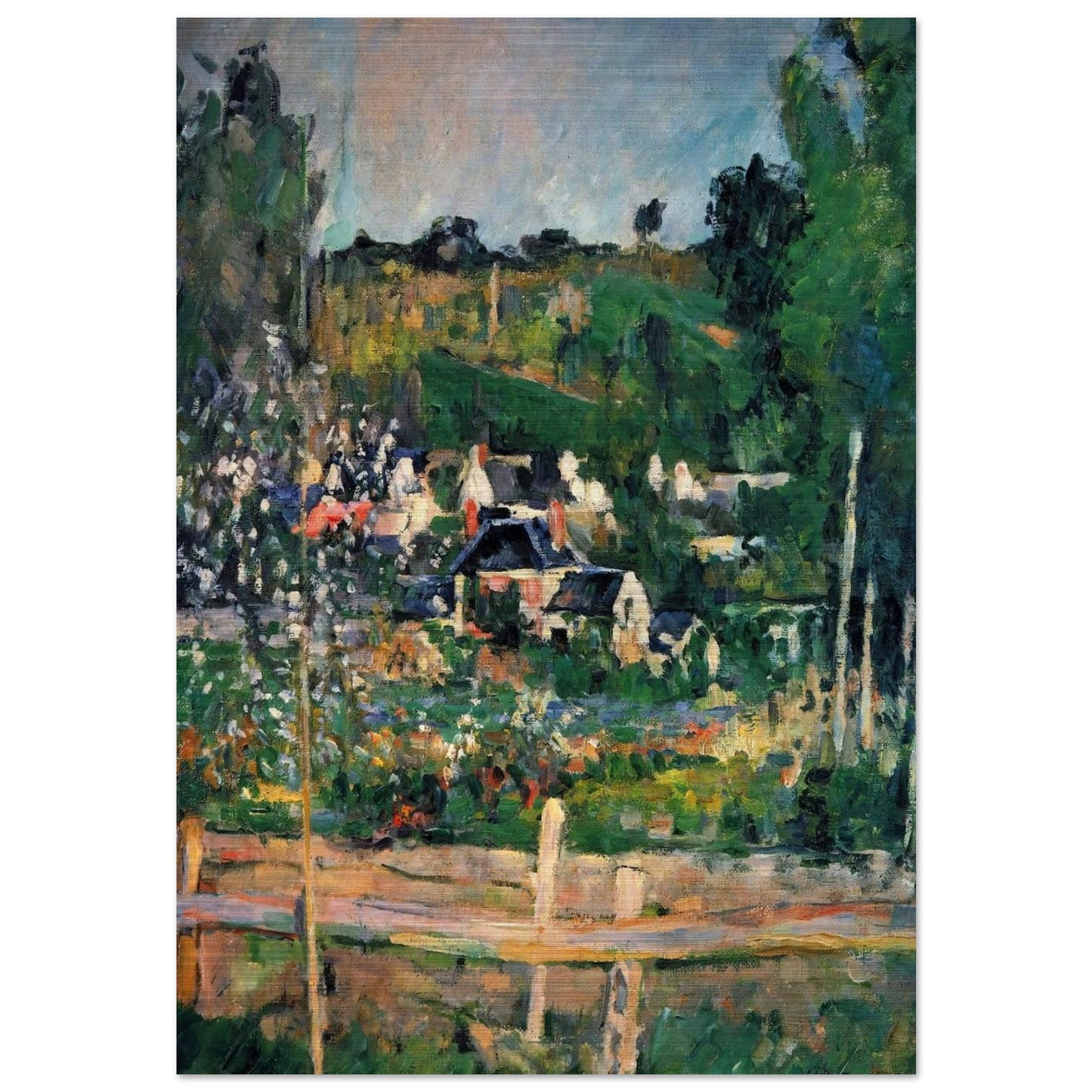 View of Auvers - Paul Cézanne Brushed Aluminum Print - 70x100 cm / 28x40 inches | Paul Cézanne Aluminum Print | Paul Cézanne Prints