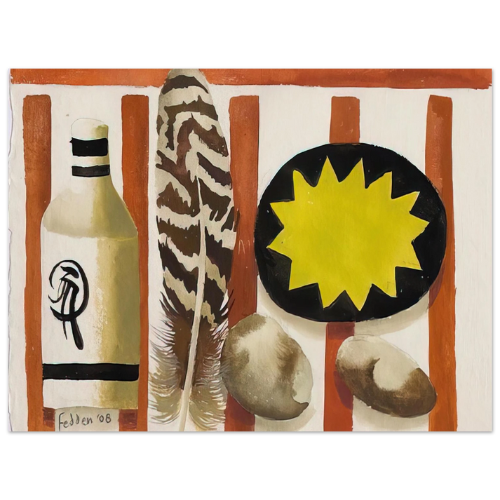 Mary Fedden - Feather and two stones - 2008  75x100 cm / 30x40inches Fine Art Poster