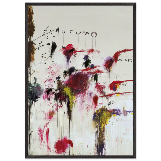 Quattro Stagioni II Autunno - Cy Twombly 70x100 cm / 28x40 inches Framed Art Print – Black Wooden Frame