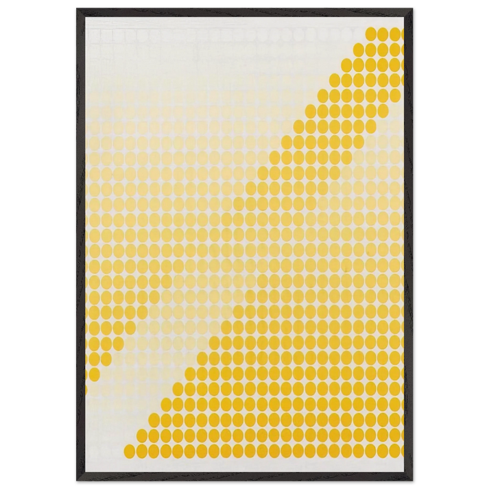 Bianco  Giallo - 1971 - Dadamaino 70x100 cm / 28x40 inches Framed Art Print – Black Wooden Frame
