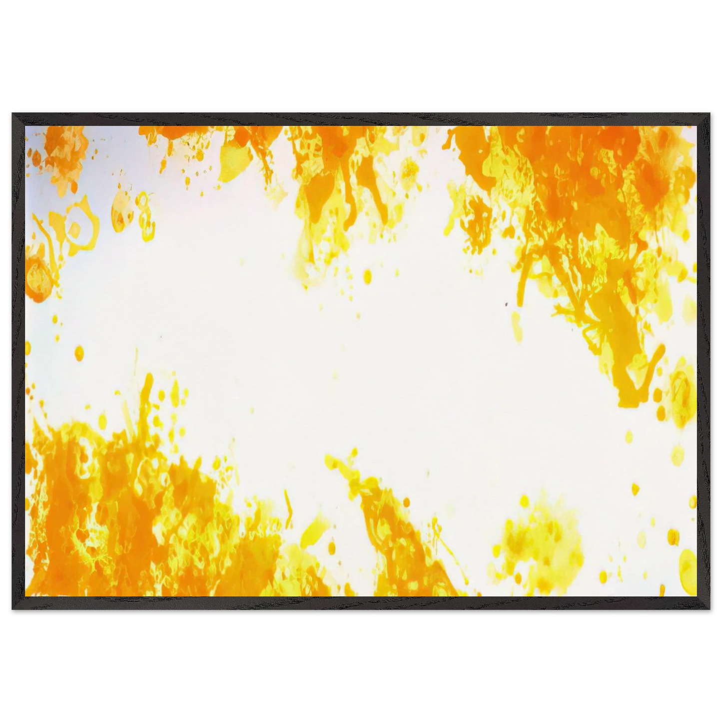 Spleen  Yellow  - Sam Francis 70x100 cm / 28x40 inches Framed Art Print – Black Wooden Frame