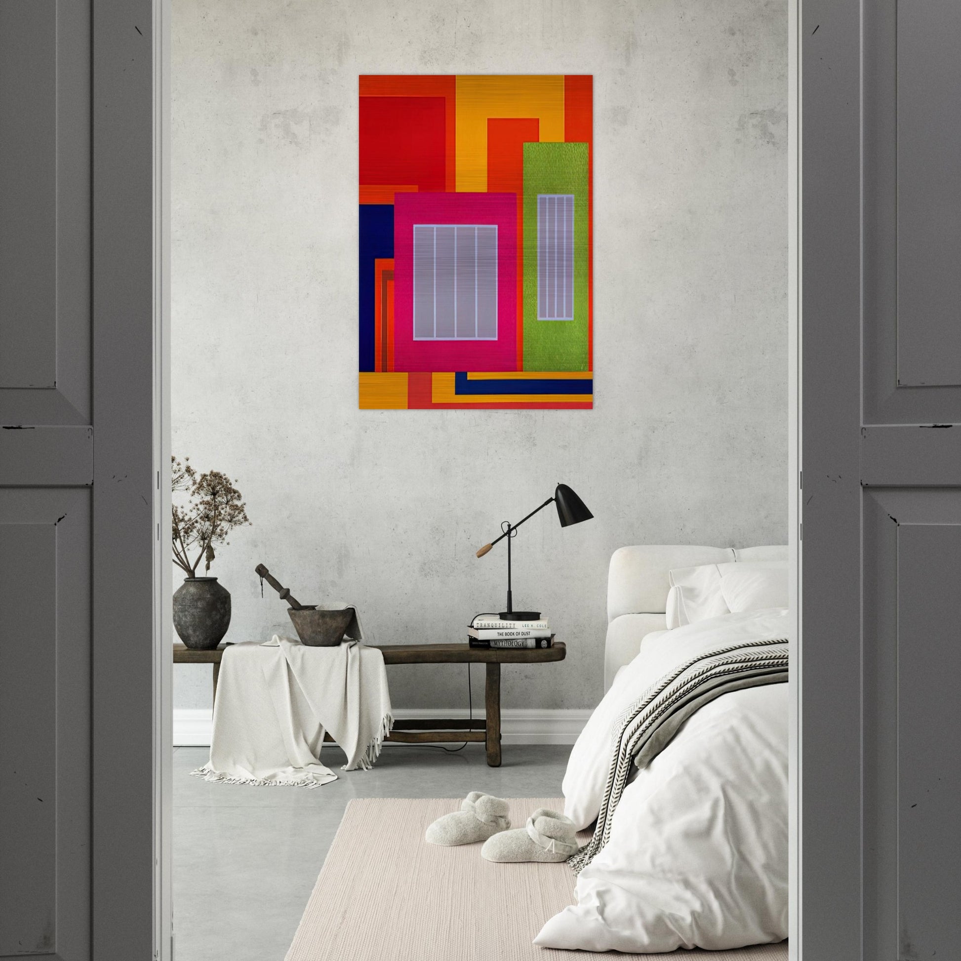 Joy Pop - 1998 - Peter Halley Brushed Aluminum Print - 70x100 cm / 28x40 inches | Peter Halley Aluminum Print | Peter Halley Prints