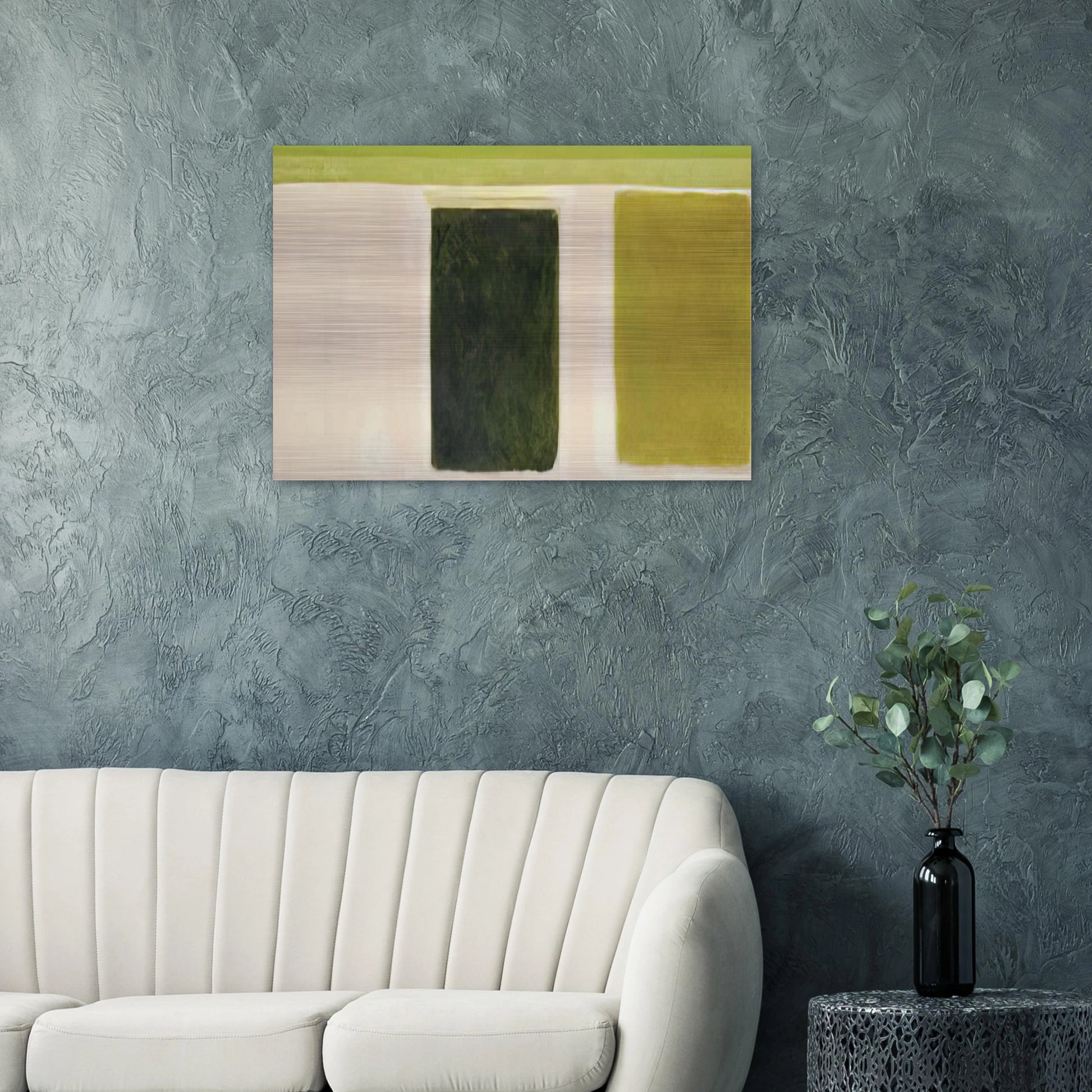 Double Green Sun-Box - 1967 - Theodoros Stamos Brushed Aluminum Print - 70x100 cm / 28x40 inches | Theodoros Stamos Aluminum Print | Theodoros Stamos Prints
