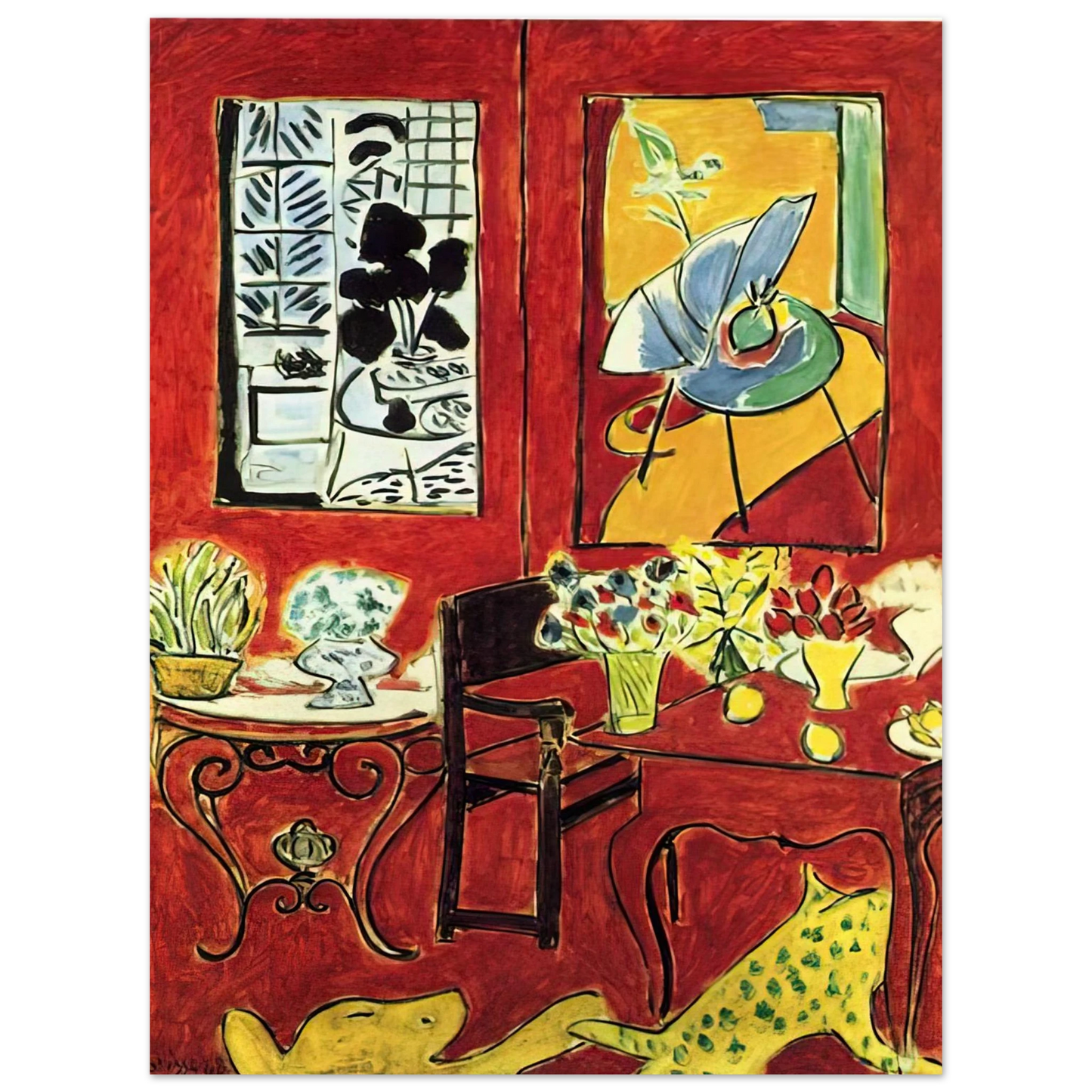 Henri Matisse - LARGE RED INTERIOR 1948  75x100 cm / 30x40inches Fine Art Poster