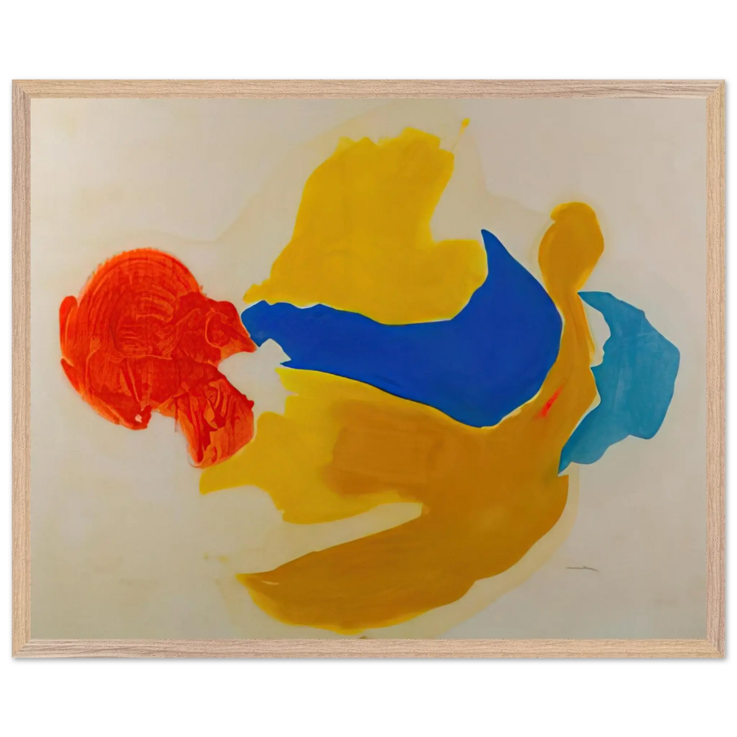 Helen Frankenthaler - Blue Jay - 1963  United States Wall art - A3 (29.7 x 42  cm) - Premium Wooden Framed Poster With Fine Art Paper - White frame