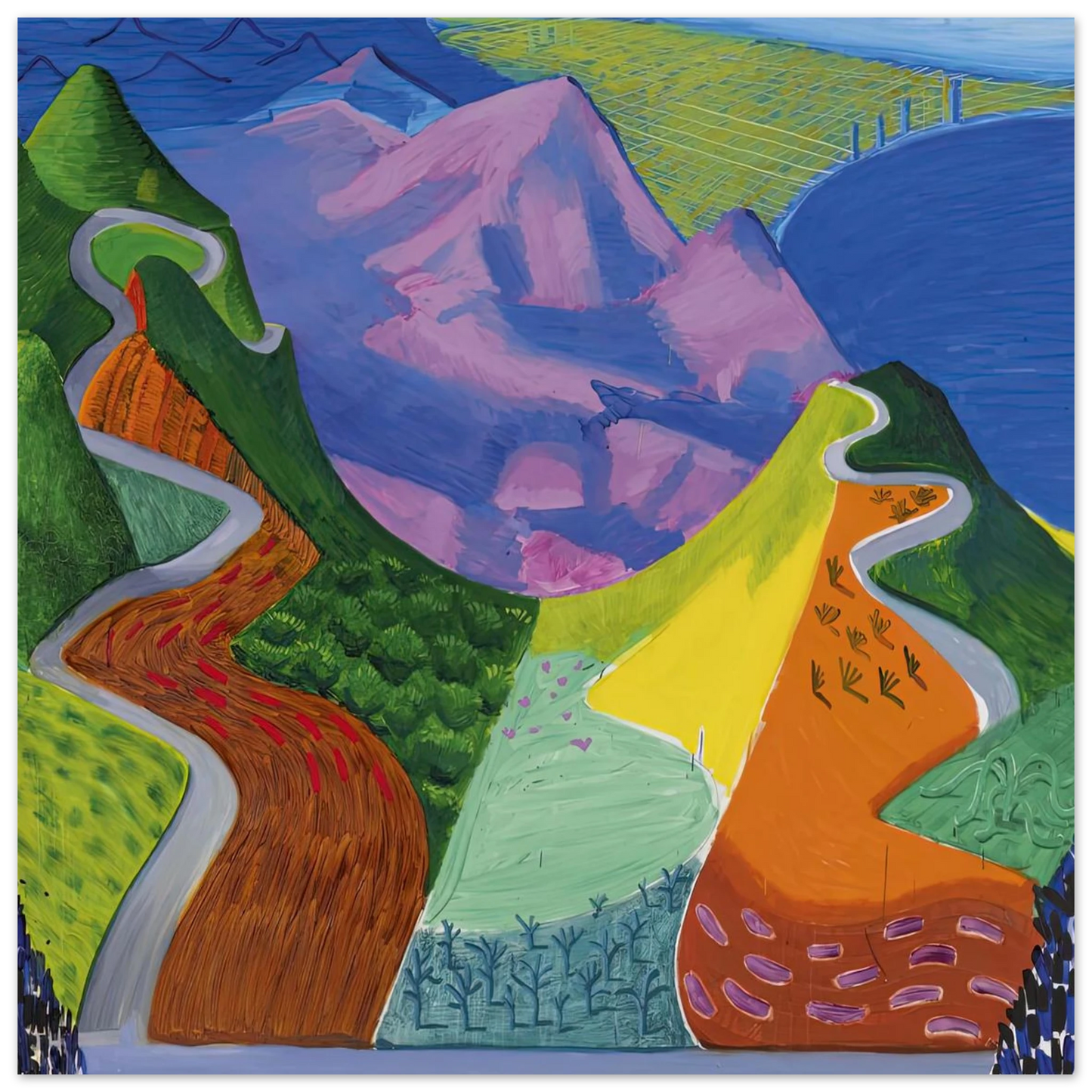 David Hockney - David Hockney Wall art - 13x18 cm / 5x7 inches - Premium Wooden Framed Poster With Fine Art Paper-canvas - White frame