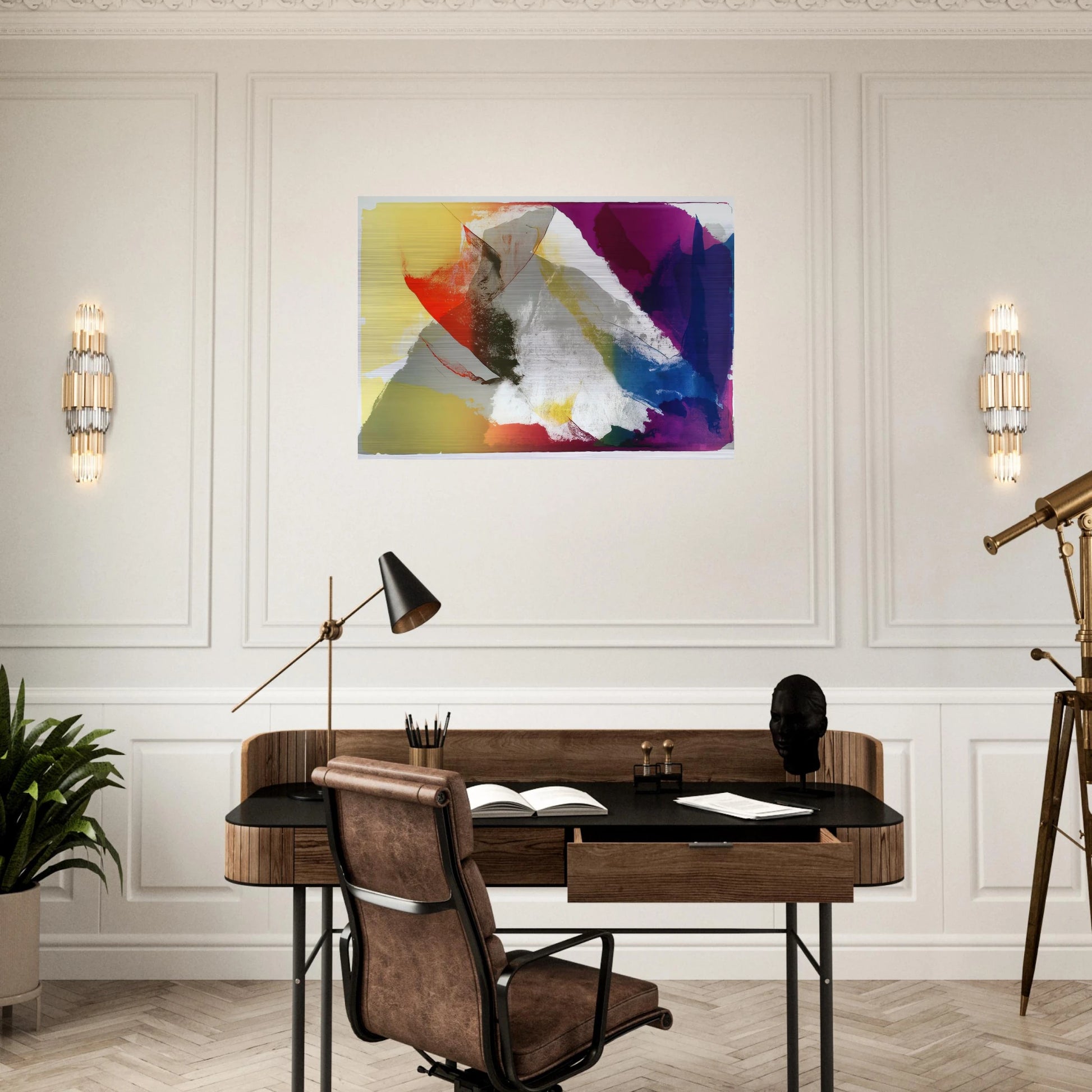 Abstract Composition - Paul Jenkins Brushed Aluminum Print - 70x100 cm / 28x40 inches | Paul Jenkins Aluminum Print | Paul Jenkins Prints