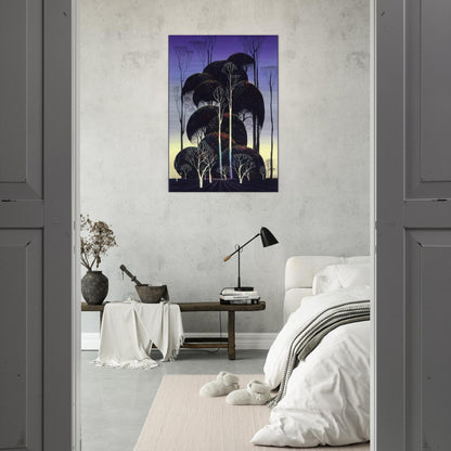 Forest Arabesque - Eyvind Earle Brushed Aluminum Print - 70x100 cm / 28x40 inches | Eyvind Earle Aluminum Print | Eyvind Earle Prints