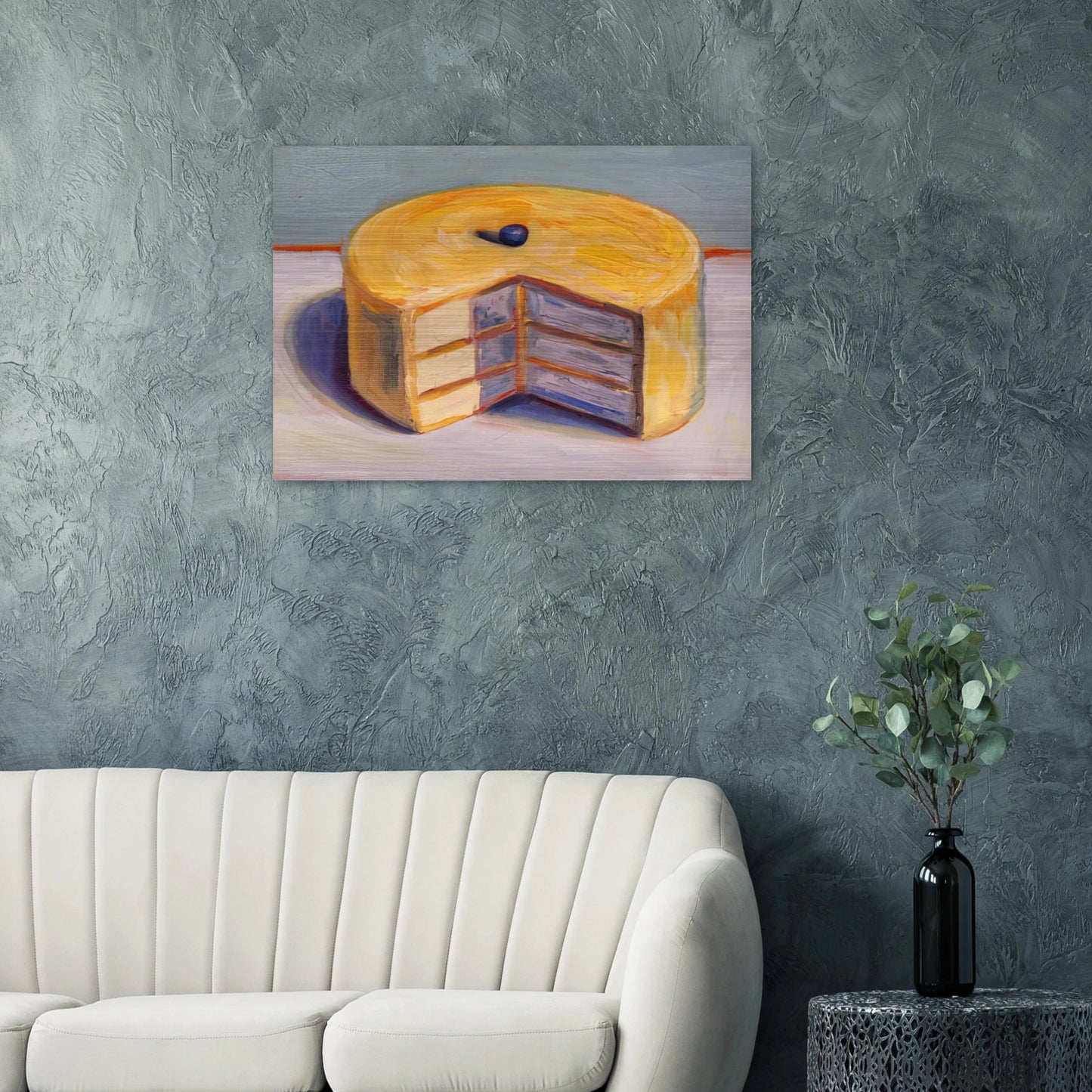 Lemon Cake - 1964 - Wayne Thiebaud Brushed Aluminum Print - 70x100 cm / 28x40 inches | Wayne Thiebaud Aluminum Print | Wayne Thiebaud Prints
