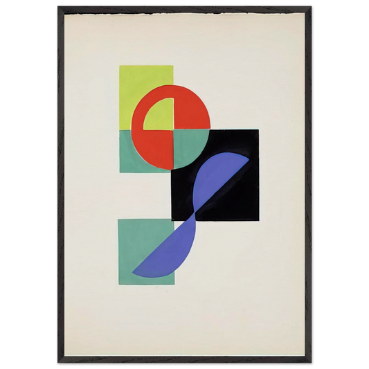 POEMS BY TRISTAN TZARA - Sonia Delaunay 70x100 cm / 28x40 inches Framed Art Print – Black Wooden Frame