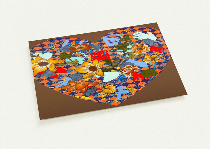 Our Stenciled Heart - 2008 By Miriam Schapiro Pack of 10 Post Cards | Miriam Schapiro Post Cards | A6 (10.5 x 14.8 cm) - 4.1 x 5.8 inches