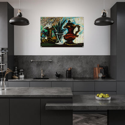 Still life with candle - Pablo Picasso Acrylic Print - 70x100 cm / 28x40″ inches
