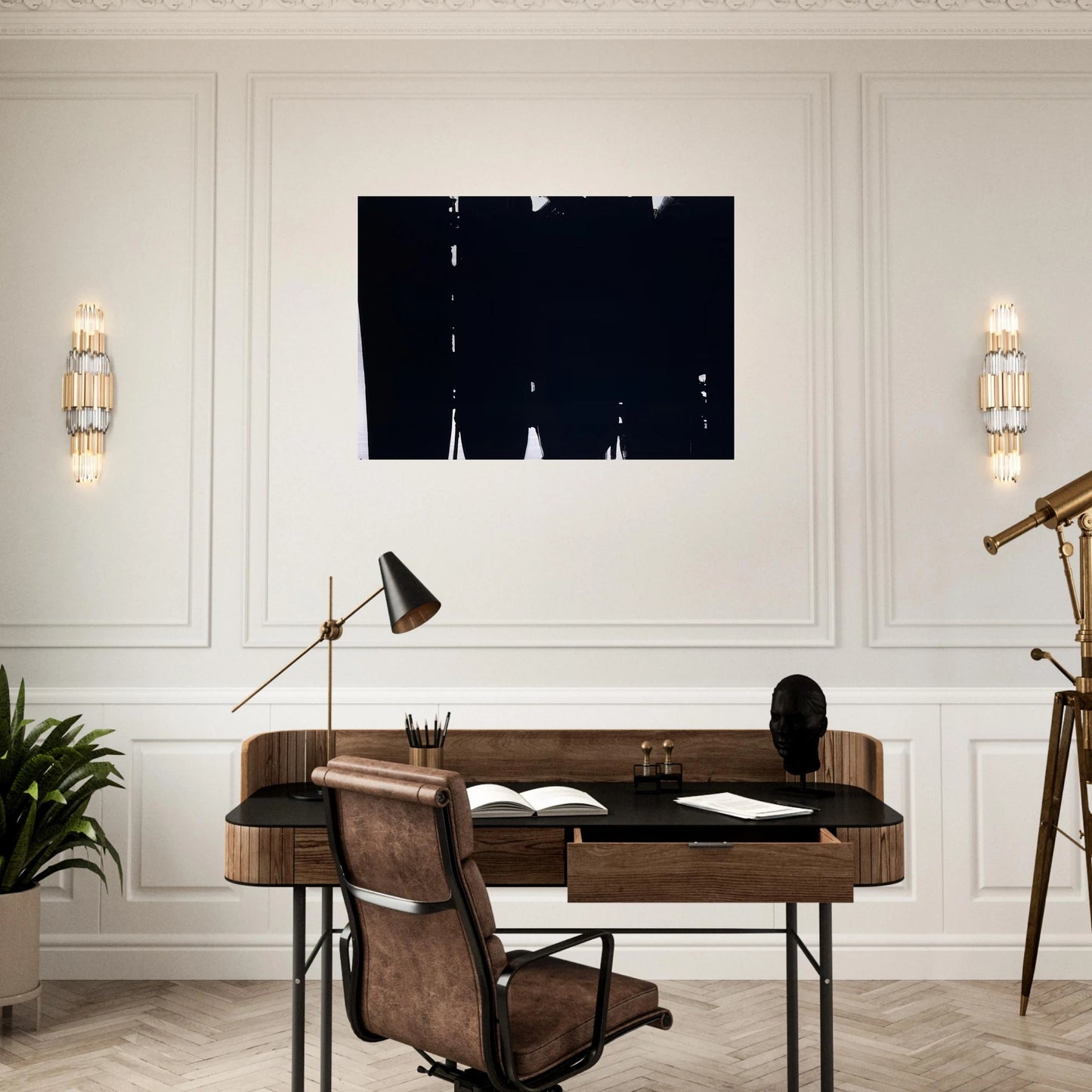 Peinture 220 x 366 cm, 14 mai 1968 - 1968 - Pierre Soulages Brushed Aluminum Print - 70x100 cm / 28x40 inches | Pierre Soulages Aluminum Print | Pierre Soulages Prints