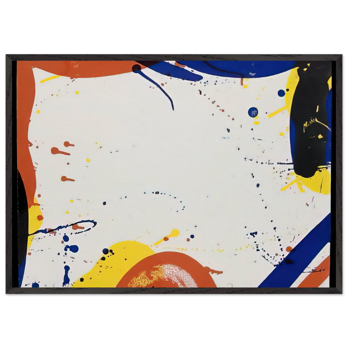 Abstract Composition  SF 61  - Sam Francis 70x100 cm / 28x40 inches Framed Art Print – Black Wooden Frame