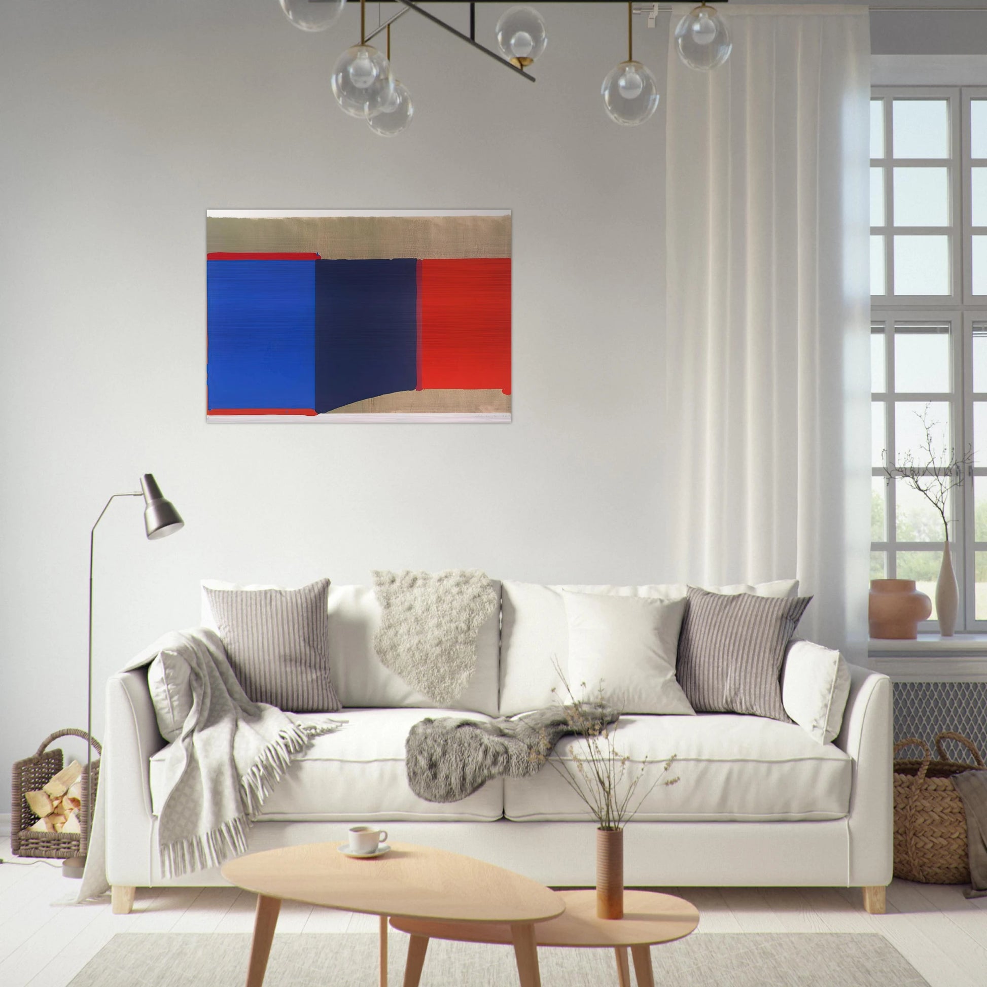 Blues, Reds - 1969 - John Hoyland Brushed Aluminum Print - 70x100 cm / 28x40 inches | John Hoyland Aluminum Print | John Hoyland Prints