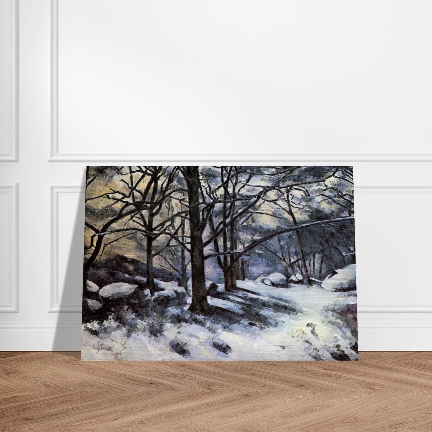 Melting Snow. Fontainbleau - Paul Cézanne Brushed Aluminum Print - 70x100 cm / 28x40 inches | Paul Cézanne Aluminum Print | Paul Cézanne Prints