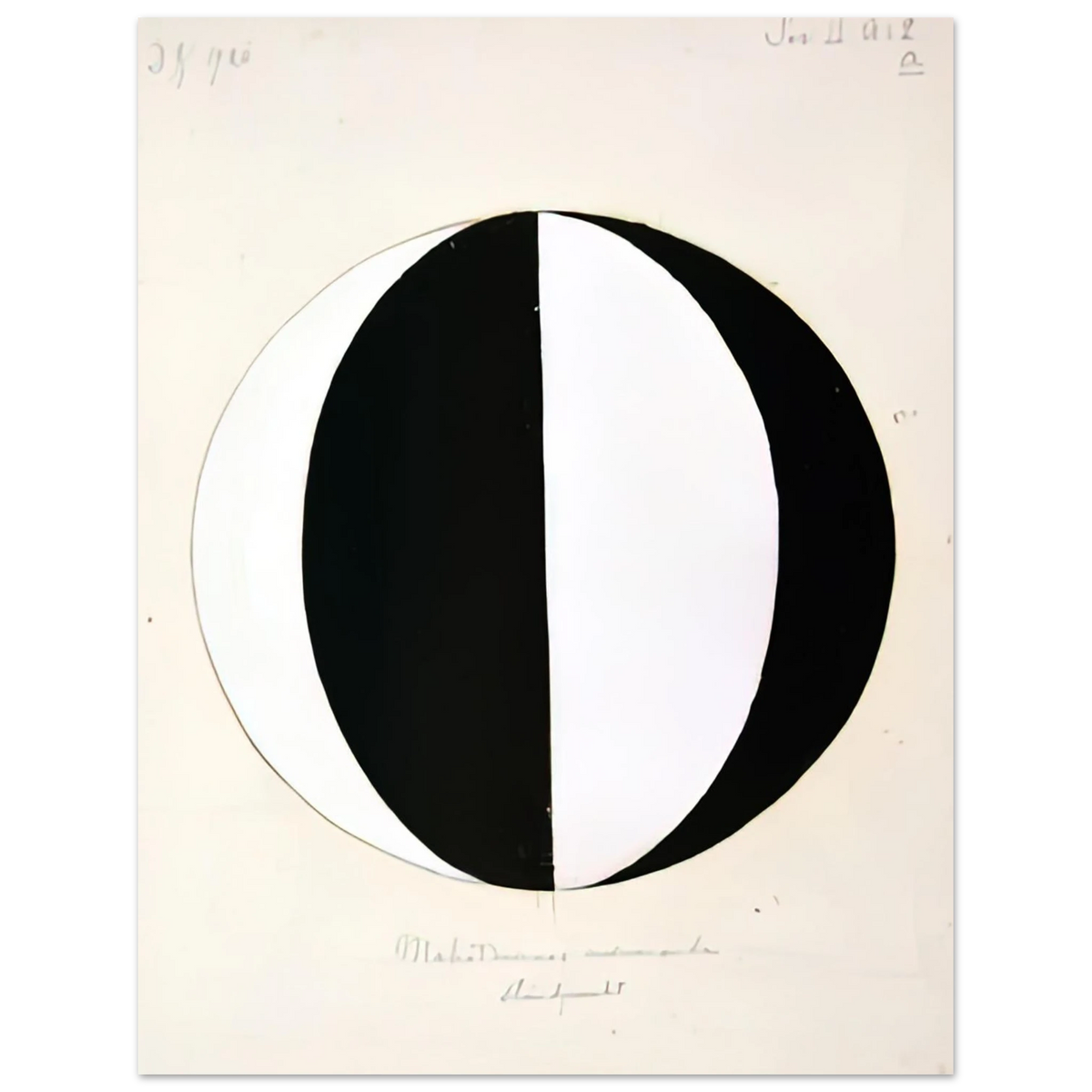 Hilma af Klint - THE MAHATMAS PRESENT STANDING POINT SERIES II NO 2A 1920 Wall art - 40x50 cm / 16x20 inches - Premium Wooden Framed Poster With Fine Art Paper-canvas - Black frame