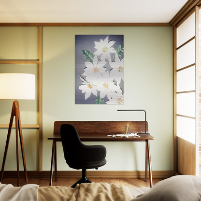 Christmas Poinsettias-White - Andy Warhol Brushed Aluminum Print - 70x100 cm / 28x40 inches | Andy Warhol Aluminum Print | Andy Warhol Prints