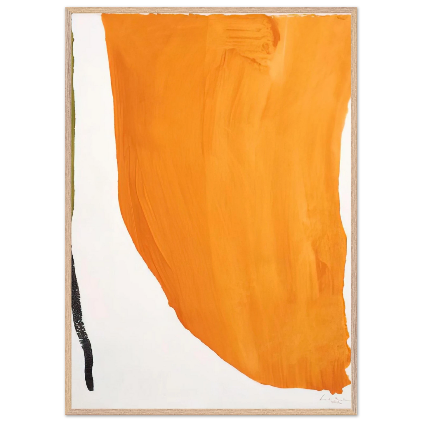 Helen Frankenthaler - Orange Downpour - 1970 Wall art - 27x35 cm / 11x14 inches - Premium Wooden Framed Poster With Fine Art Paper-canvas - White frame