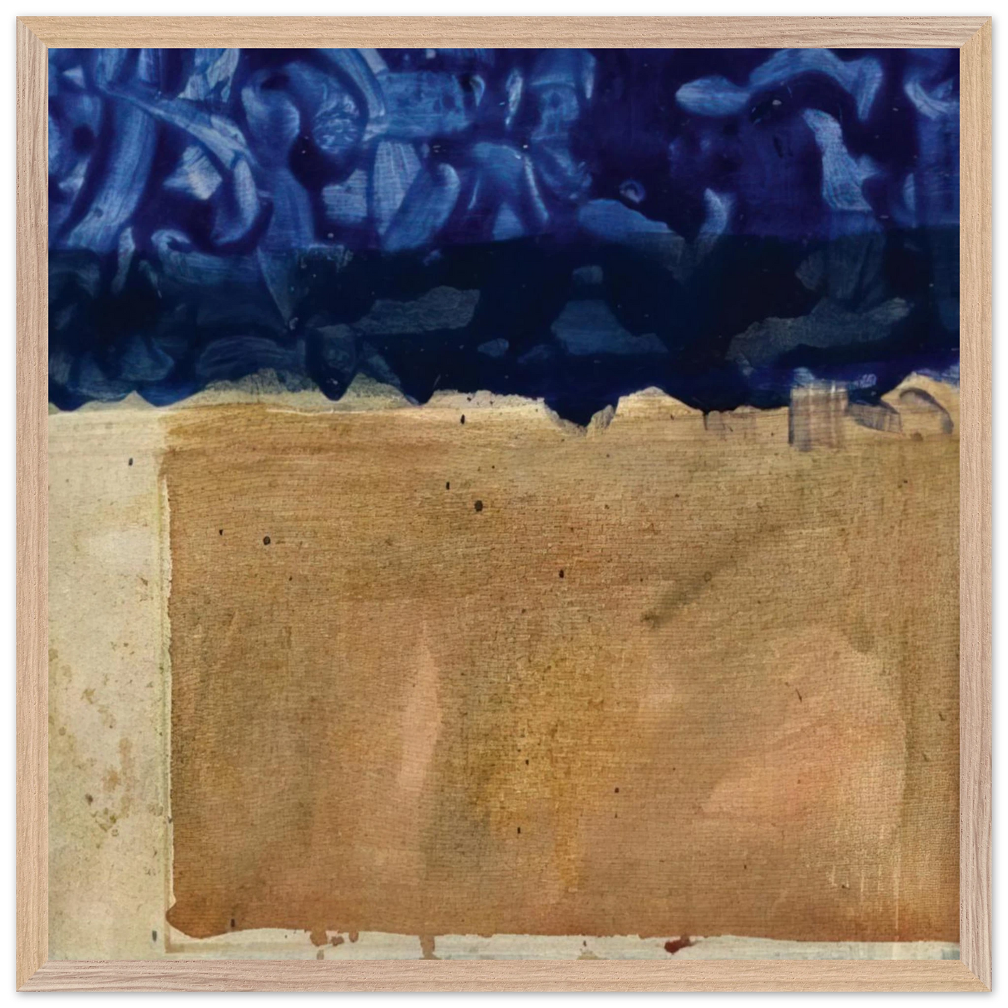 Helen Frankenthaler - Shoreline - 1952 Wall art - 50x50 cm / 20x20 inches - Premium Wooden Framed Poster With Fine Art Paper-canvas - White frame