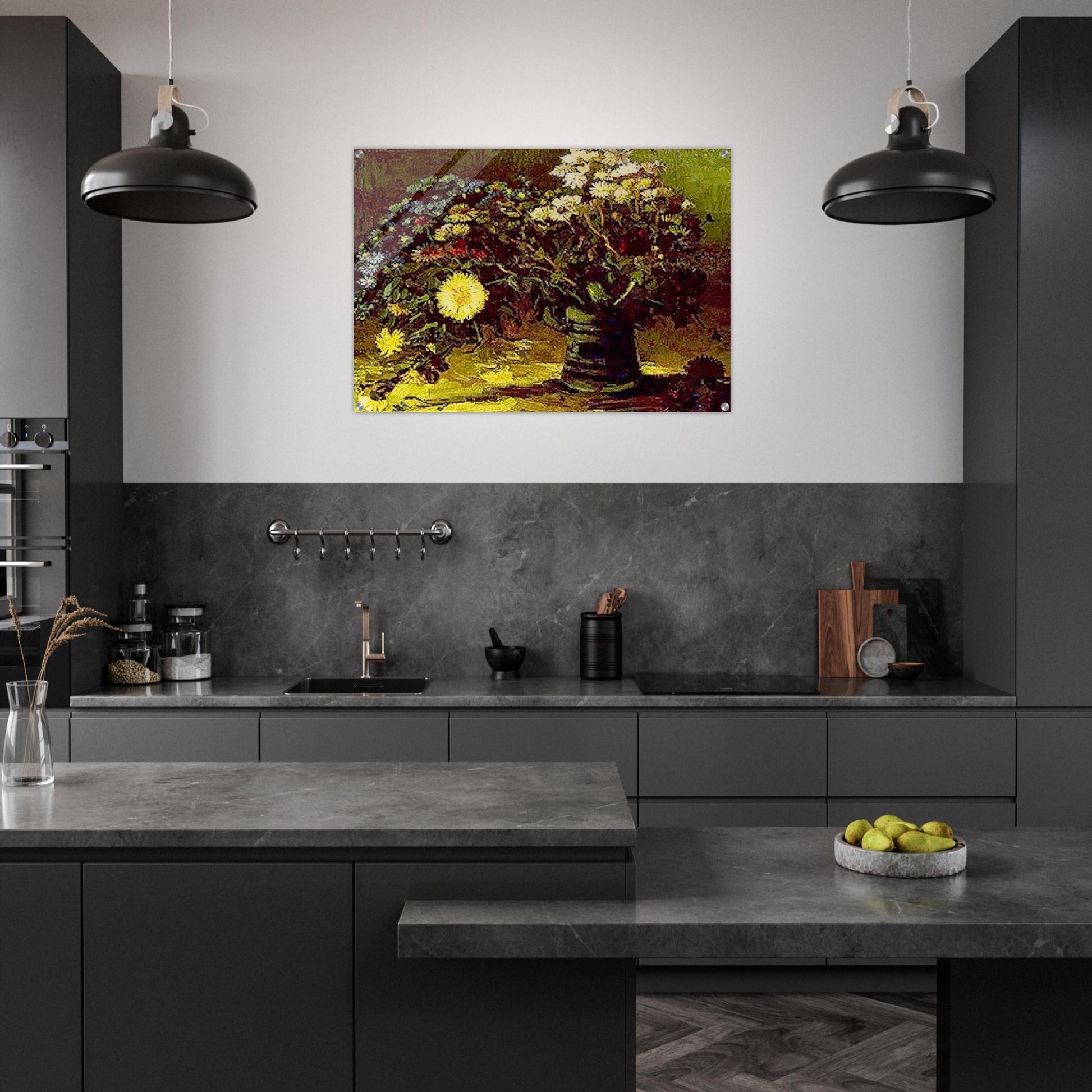 Vase with Daisies - Vincent van Gogh Acrylic Print - 70x100 cm / 28x40″ inches | Vincent van Gogh Wall Art | Vincent van Gogh Prints