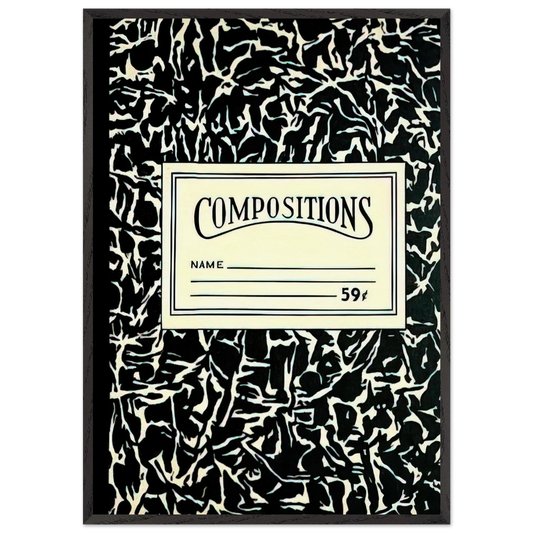 COMPOSITIONS II 1964 - Roy Lichtenstein 70x100 cm / 28x40 inches Framed Art Print – Black Wooden Frame