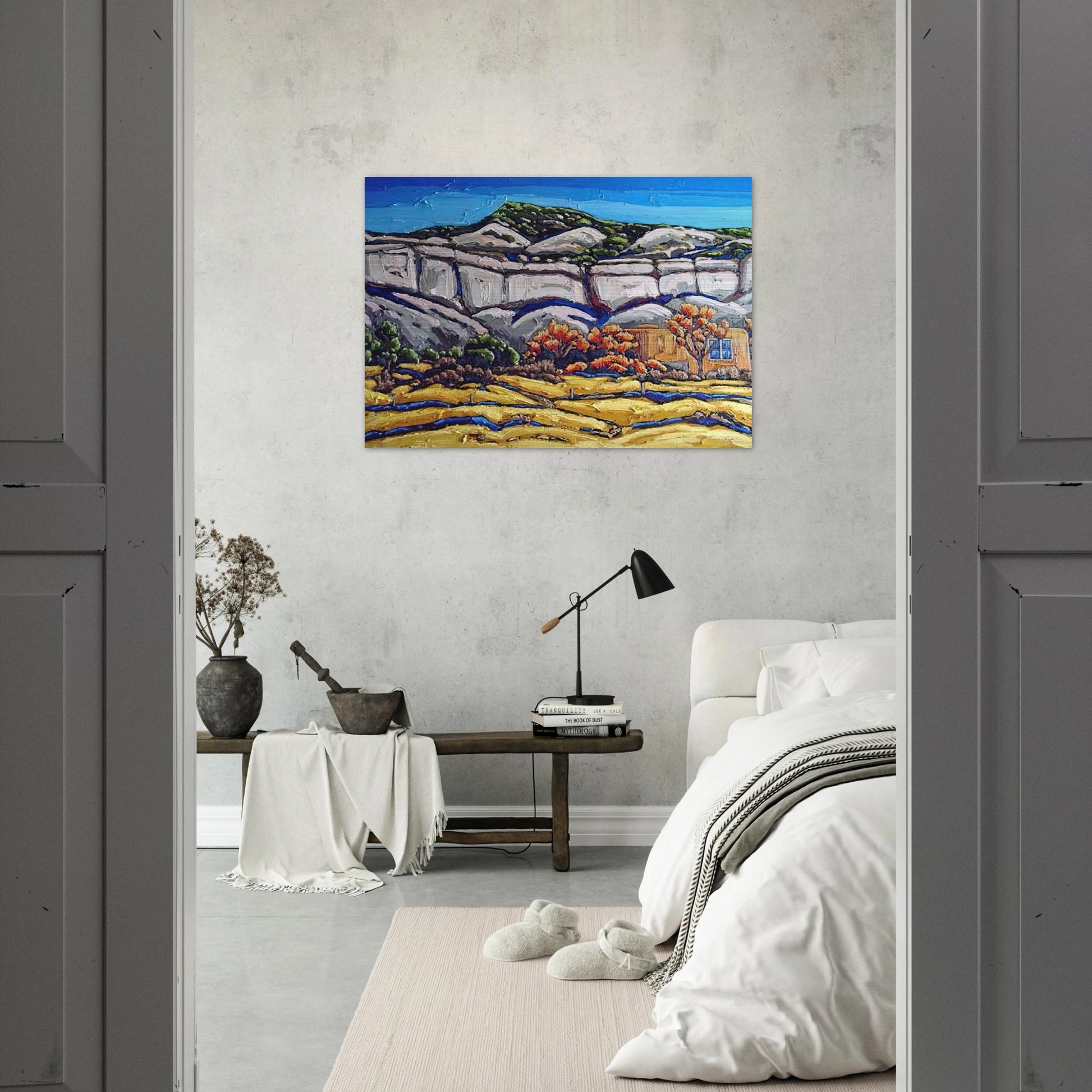 Ghost Ranch Painting - Georgia O'Keeffe Brushed Aluminum Print - 70x100 cm / 28x40 inches | Georgia O'Keeffe Aluminum Print | Georgia O'Keeffe Prints