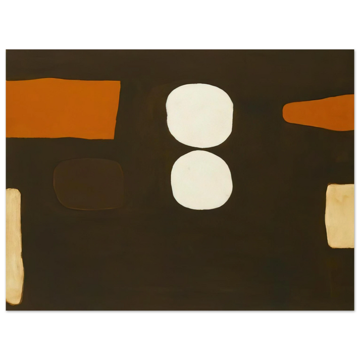 William Scott - Dark Brown, Orange and White - 1963  75x100 cm / 30x40inches Fine Art Poster
