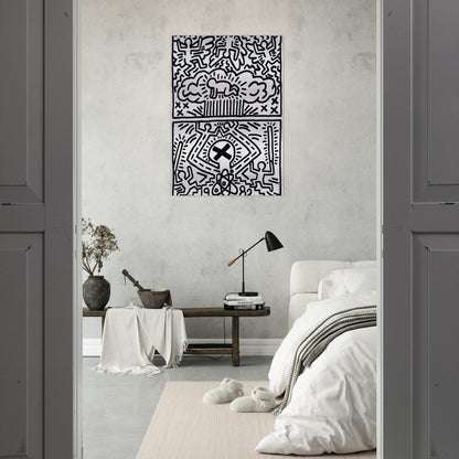 ANTI NUCLEAR RALLY 1982 - Keith Haring Brushed Aluminum Print - 70x100 cm / 28x40 inches | Keith Haring Aluminum Print | Keith Haring Prints
