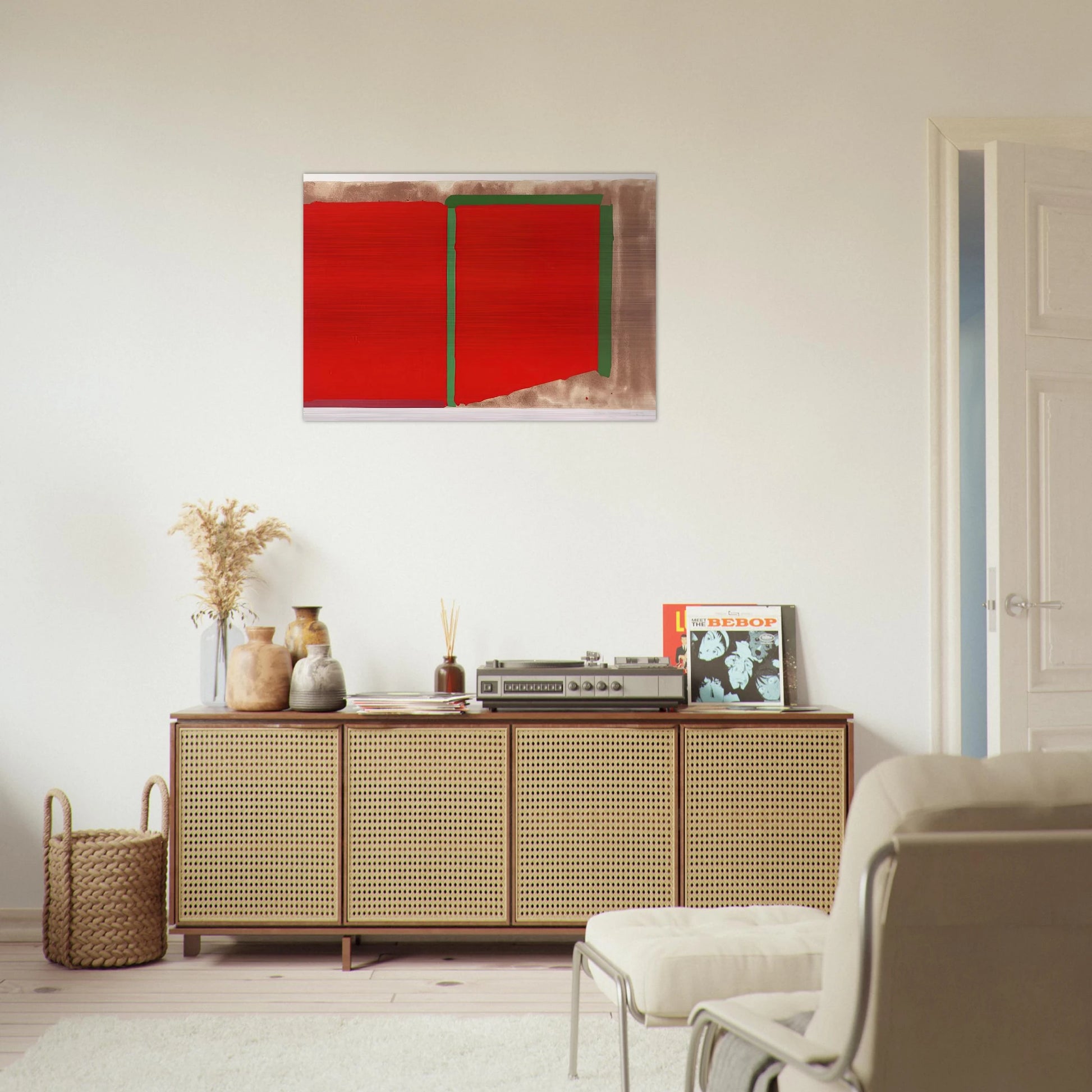 Reds, Greens - 1969 - John Hoyland Brushed Aluminum Print - 70x100 cm / 28x40 inches | John Hoyland Aluminum Print | John Hoyland Prints