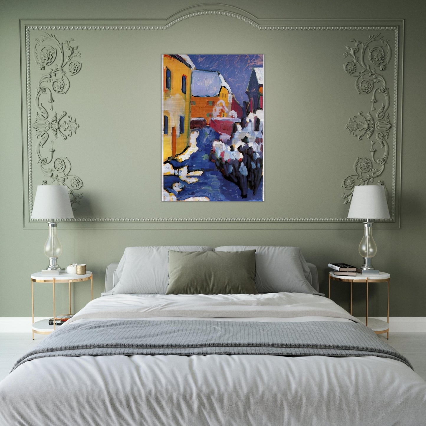 CEMETERY AND VICARAGE IN KOCHEL 1909 - Wassily Kandinsky Brushed Aluminum Print - 70x100 cm / 28x40 inches | Wassily Kandinsky Aluminum Print | Wassily Kandinsky Prints