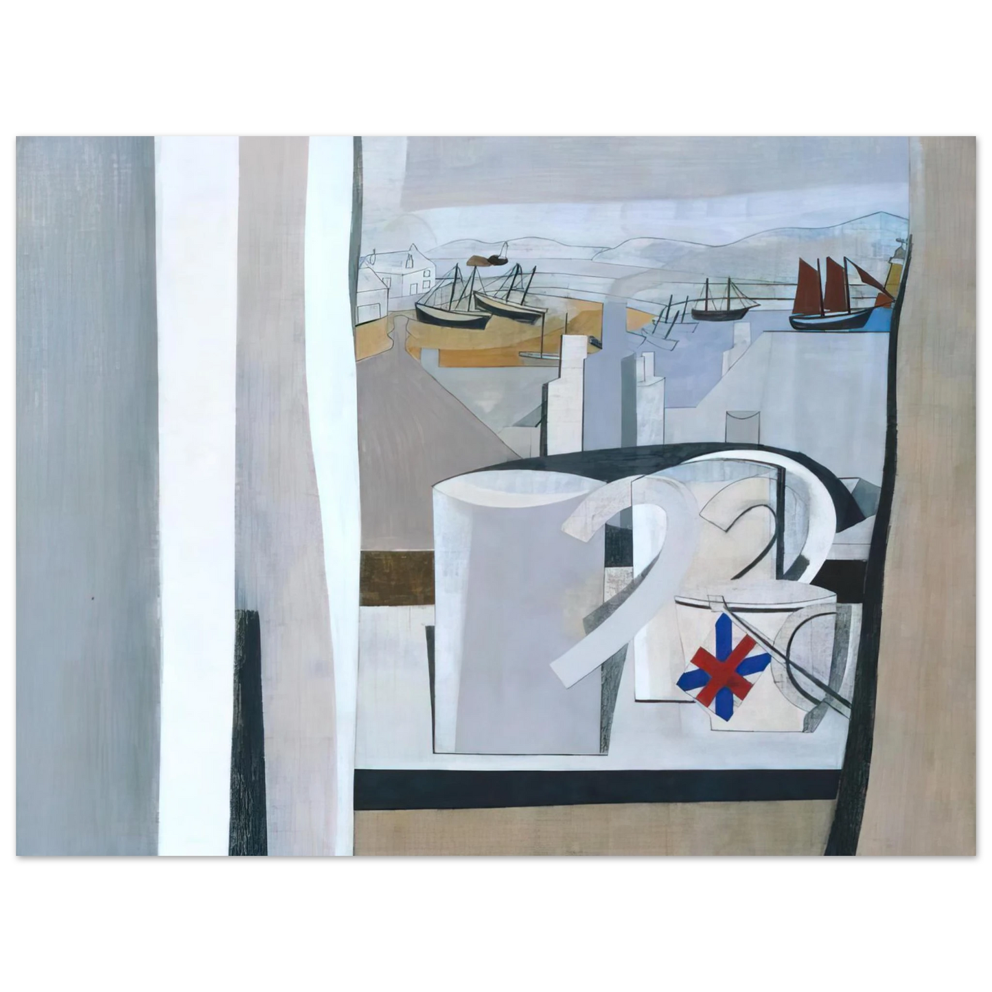 Ben Nicholson - 1943-45 St Ives, Cornwall - 1945  75x100 cm / 30x40inches Fine Art Poster