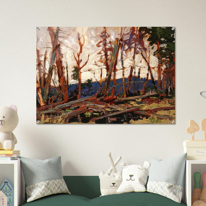 BURNT COUNTRY EVENING SKETCH FOR BURNT LAND 1914 - Tom Thomson Acrylic Print - 70x100 cm / 28x40″ inches