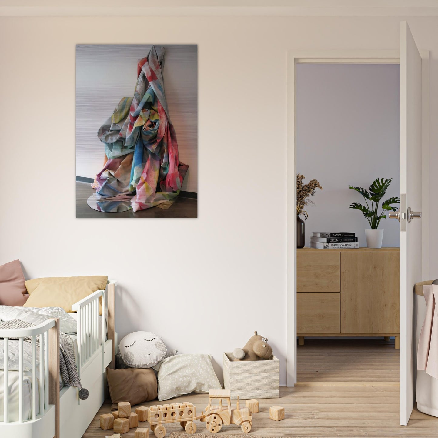 Wall Cascade with Mirror - Sam Gilliam Brushed Aluminum Print - 70x100 cm / 28x40 inches | Sam Gilliam Aluminum Print | Sam Gilliam Prints