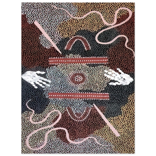Clifford Possum Tjapaltjarri - Initiation Ceremony - 1998  75x100 cm / 30x40inches Fine Art Poster