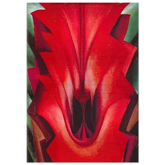 Inside Red Canna - Georgia O'Keeffe Brushed Aluminum Print - 70x100 cm / 28x40 inches | Georgia O'Keeffe Aluminum Print | Georgia O'Keeffe Prints
