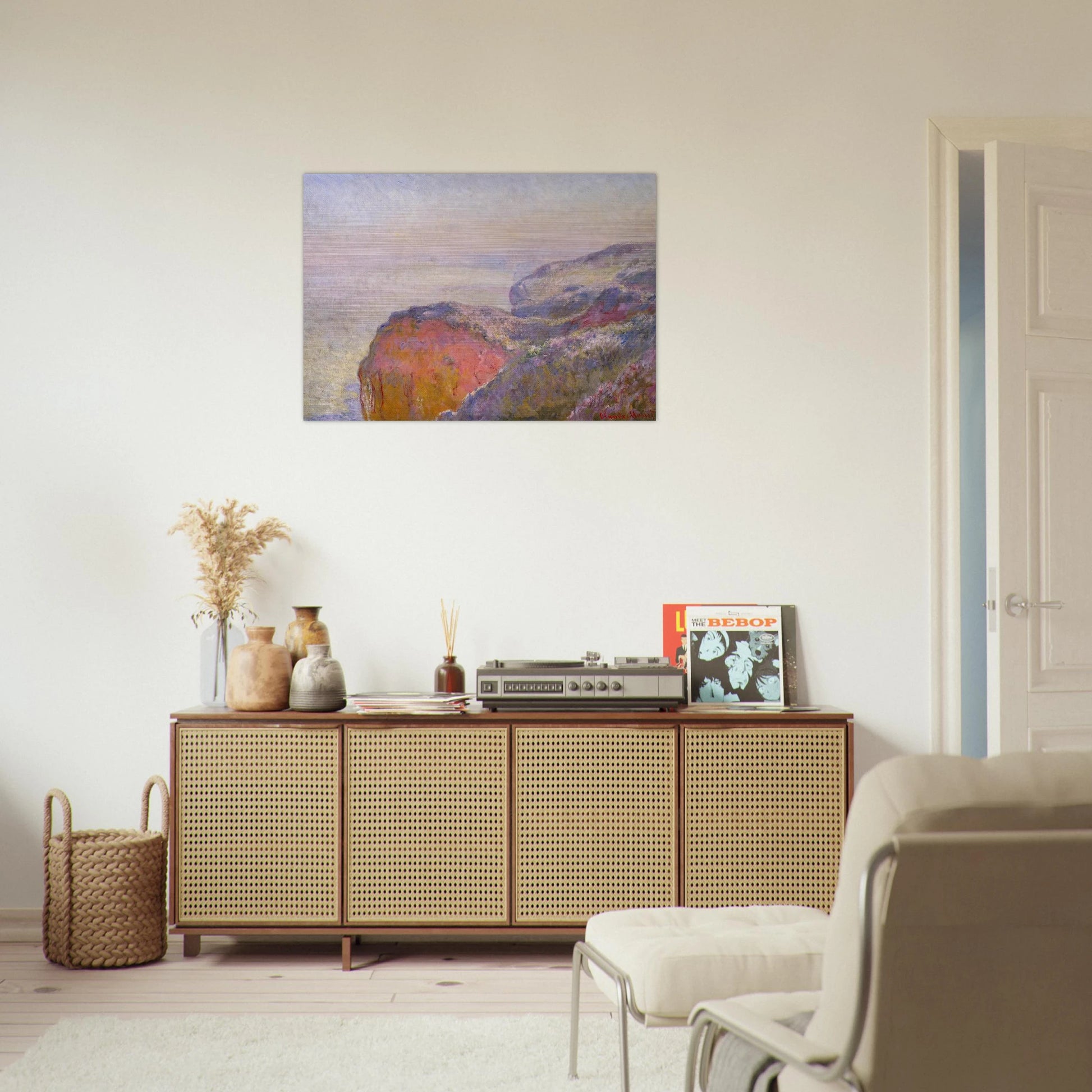 Cliff near Dieppe in the Morning - claude monet Brushed Aluminum Print - 70x100 cm / 28x40 inches | claude monet Aluminum Print | claude monet Prints
