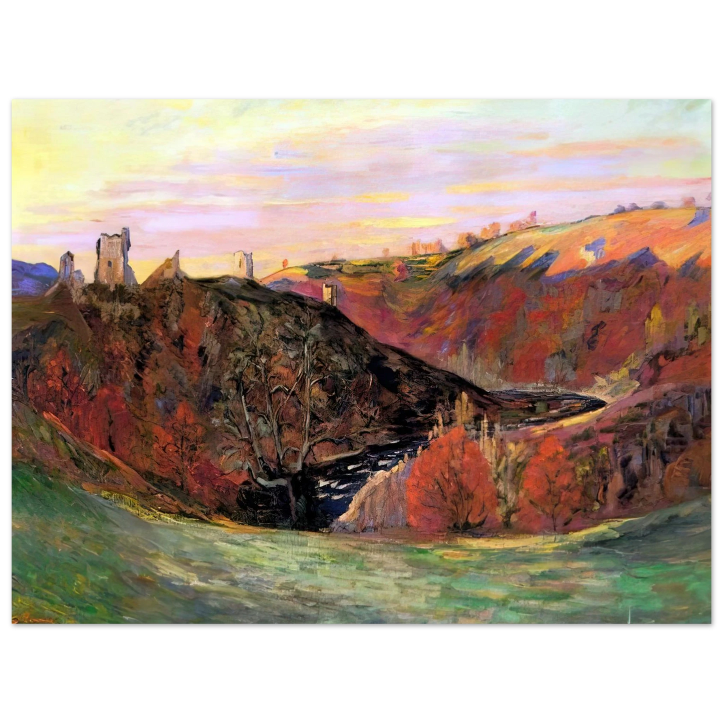 Armand Guillaumin - Sunset in Creuse - 1898  75x100 cm / 30x40inches Fine Art Poster