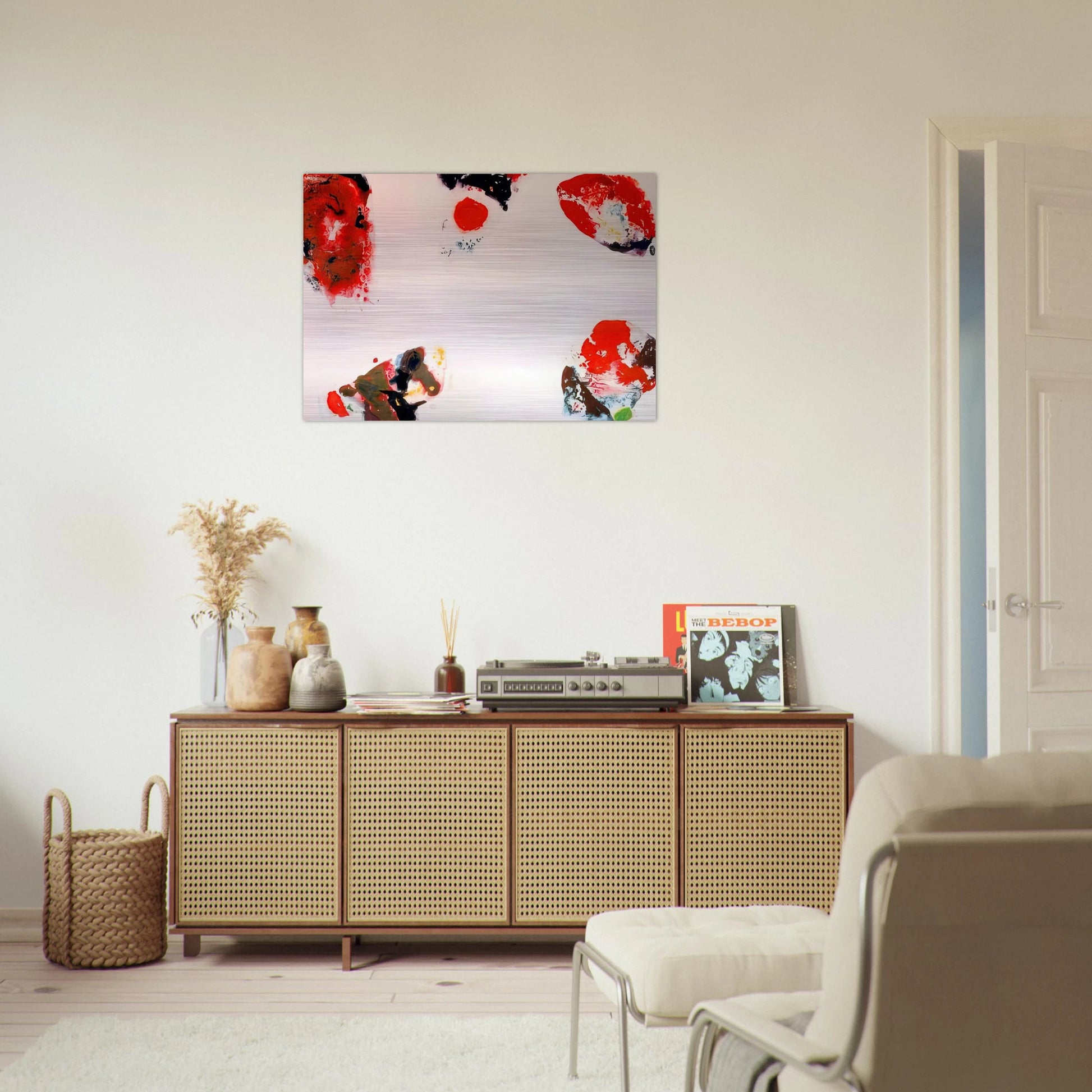 Berlin Red - Sam Francis Brushed Aluminum Print - 70x100 cm / 28x40 inches | Sam Francis Aluminum Print | Sam Francis Prints