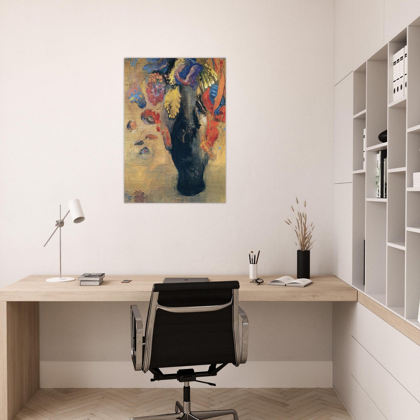 FLOWERS - Odilon Redon Brushed Aluminum Print - 70x100 cm / 28x40 inches | Odilon Redon Aluminum Print | Odilon Redon Prints