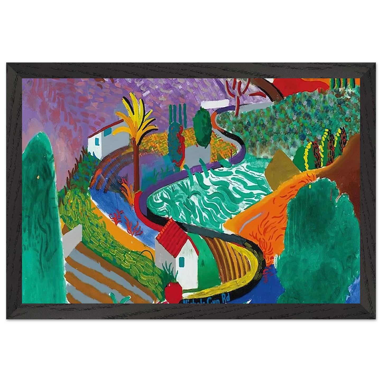 David Hockney - David Hockney Wall art - 21x29.7 cm / 8x12" - Premium Wooden Framed Poster With Fine Art Paper-canvas - Black frame