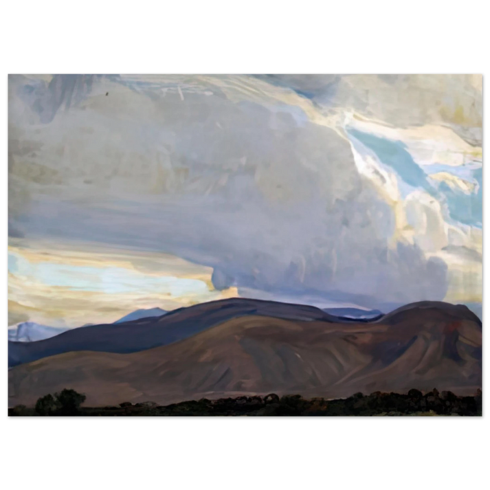 Maynard Dixon - STORM FROM THE SIERRA 1937 Wall art - 20x25 cm / 8x10 inches - Premium Wooden Framed Poster With Fine Art Paper-canvas - Black frame