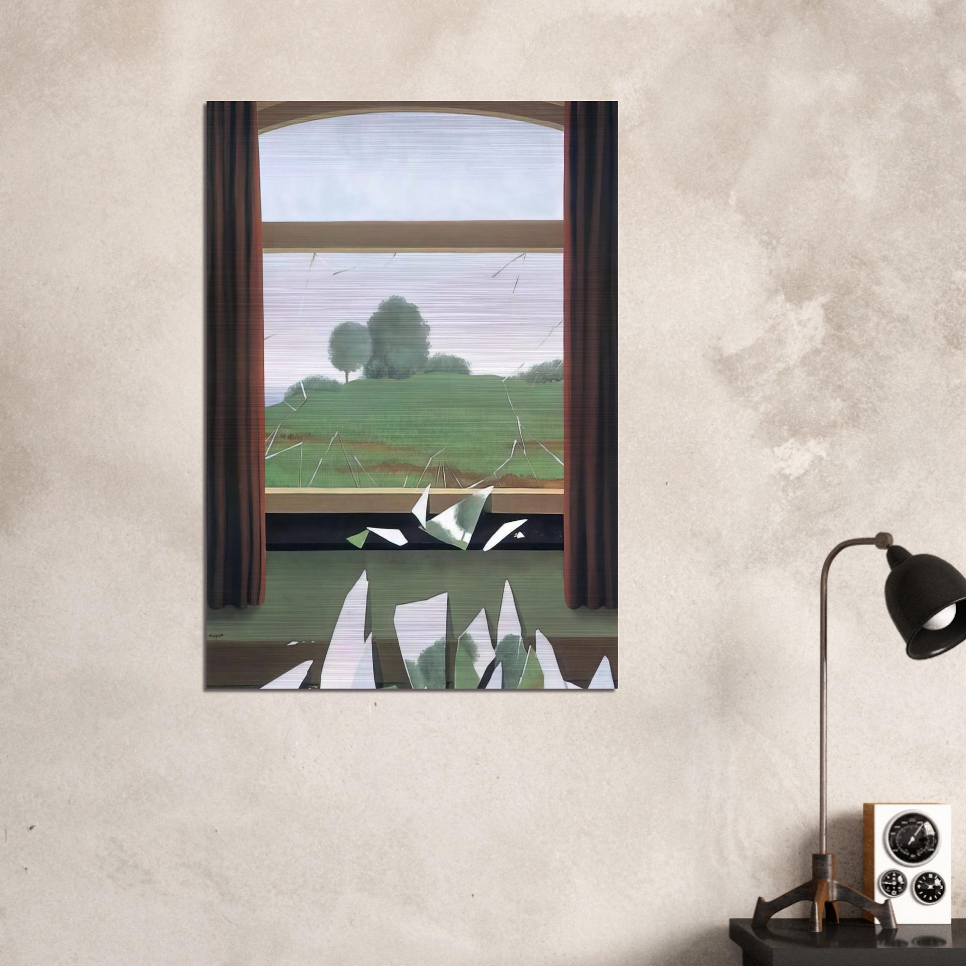 THE KEY TO THE FIELDS 1936 - Rene Magritte Brushed Aluminum Print - 70x100 cm / 28x40 inches | Rene Magritte Aluminum Print | Rene Magritte Prints